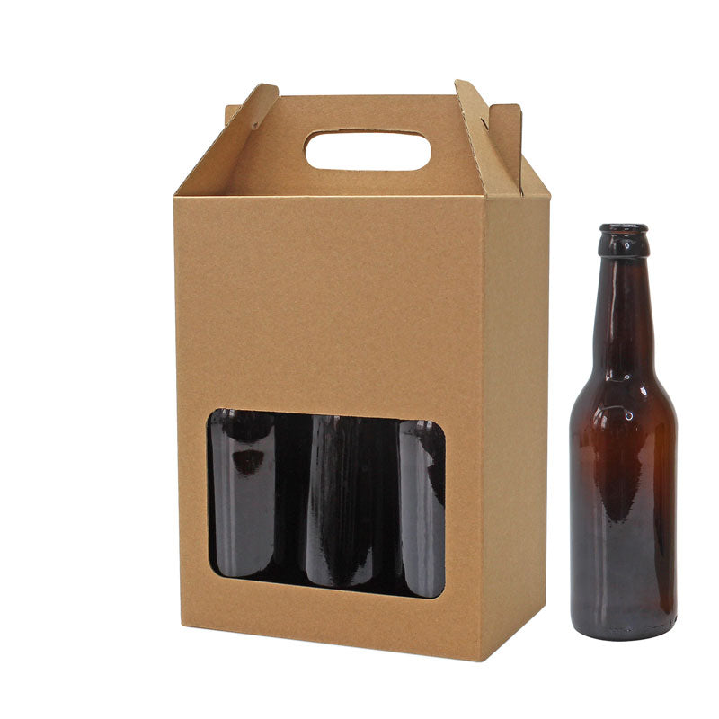 Bierfles draagkarton 2x3 flessen, enkel venster